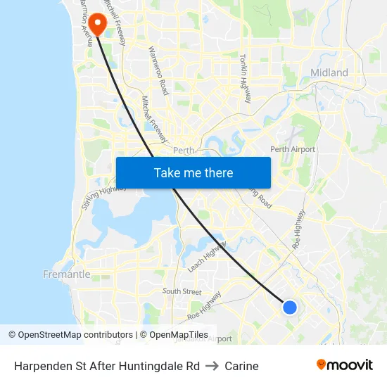 Harpenden St After Huntingdale Rd to Carine map