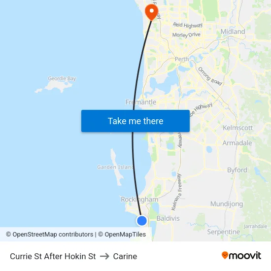Currie St After Hokin St to Carine map