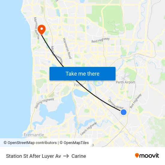 Station St After Luyer Av to Carine map