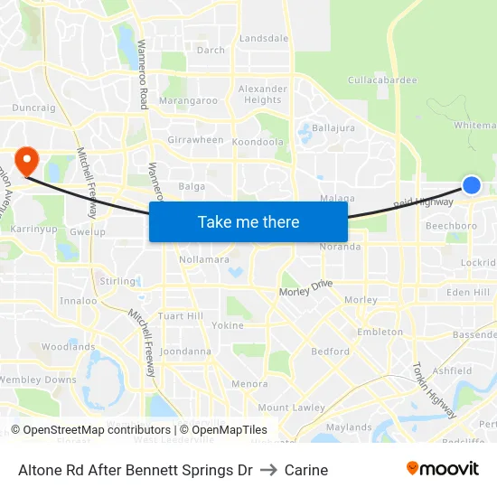 Altone Rd After Bennett Springs Dr to Carine map