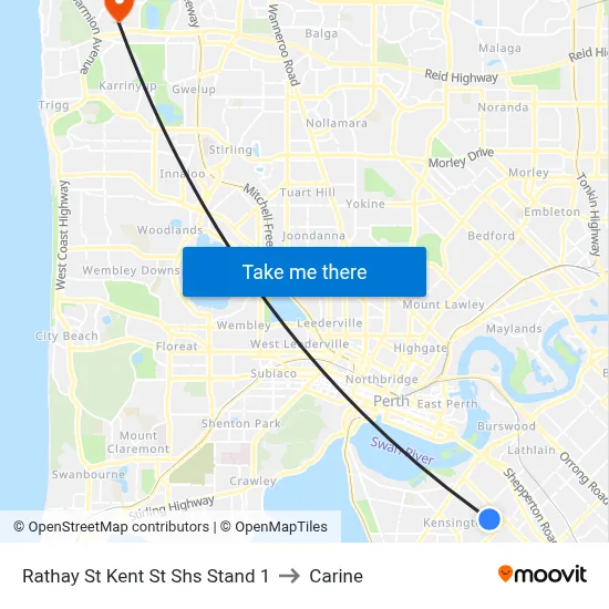 Rathay St Kent St Shs Stand 1 to Carine map