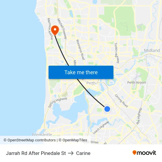 Jarrah Rd After Pinedale St to Carine map