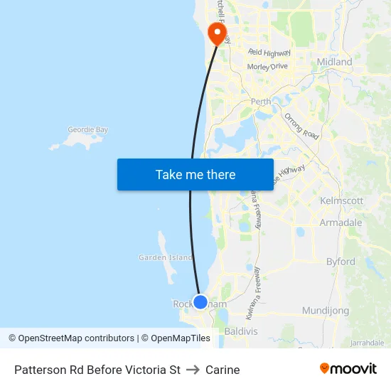 Patterson Rd Before Victoria St to Carine map