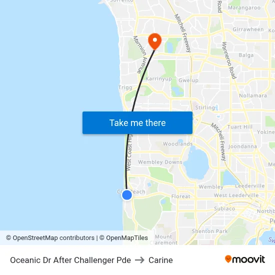Oceanic Dr After Challenger Pde to Carine map