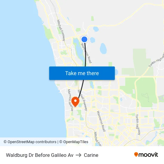 Waldburg Dr Before Galileo Av to Carine map