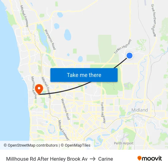 Millhouse Rd After Henley Brook Av to Carine map