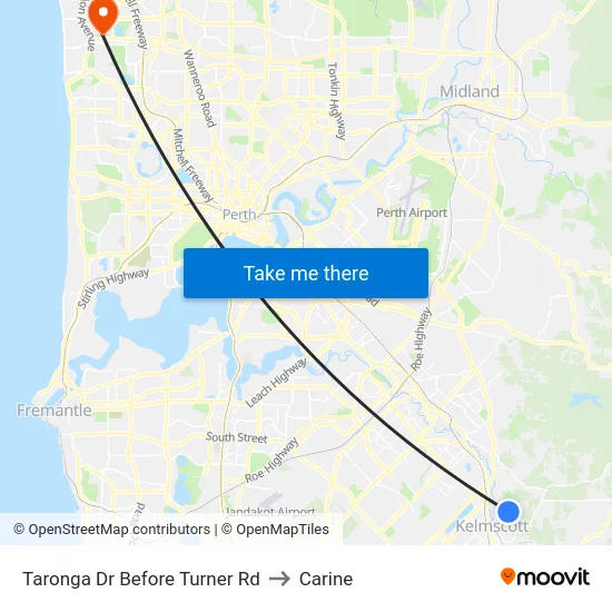 Taronga Dr Before Turner Rd to Carine map