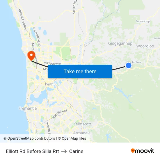 Elliott Rd Before Silia Rtt to Carine map