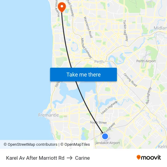 Karel Av After Marriott Rd to Carine map