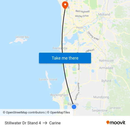 Stillwater Dr Stand 4 to Carine map