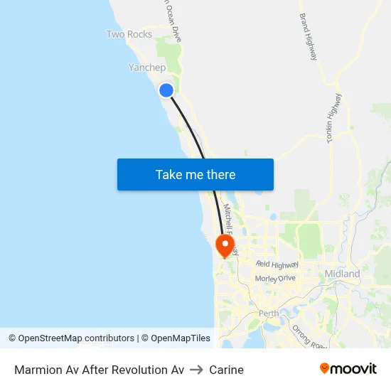 Marmion Av After Revolution Av to Carine map