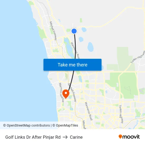 Golf Links Dr After Pinjar Rd to Carine map