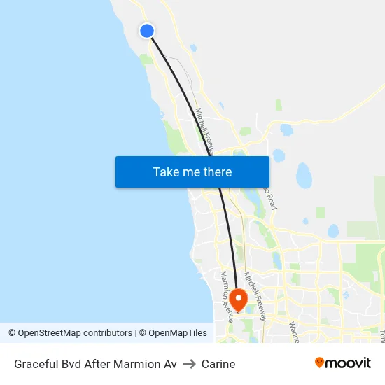 Graceful Bvd After Marmion Av to Carine map