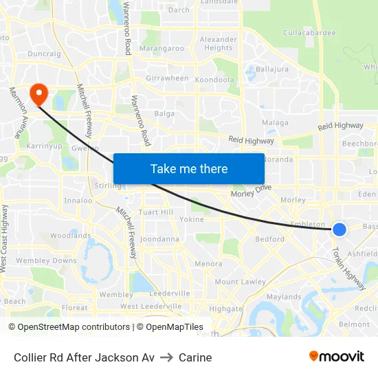 Collier Rd After Jackson Av to Carine map