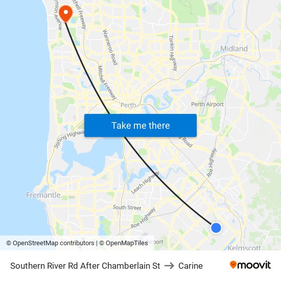Southern River Rd After Chamberlain St to Carine map