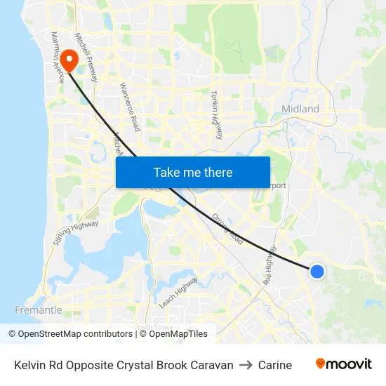 Kelvin Rd Opposite Crystal Brook Caravan to Carine map