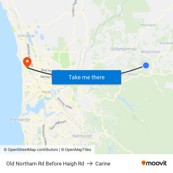 Old Northam Rd Before Haigh Rd to Carine map