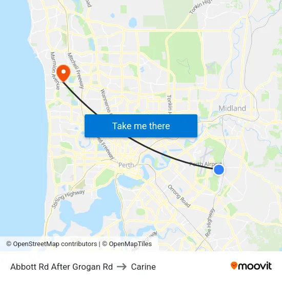 Abbott Rd After Grogan Rd to Carine map