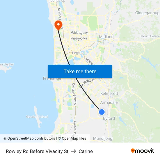 Rowley Rd Before Vivacity St to Carine map