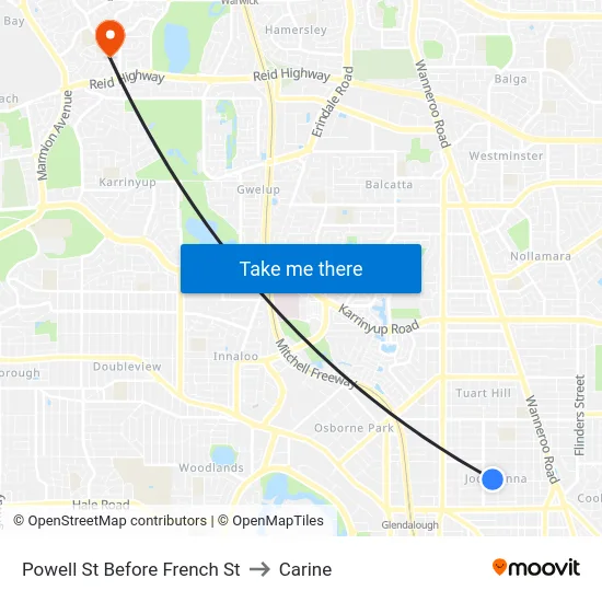 Powell St Before French St to Carine map