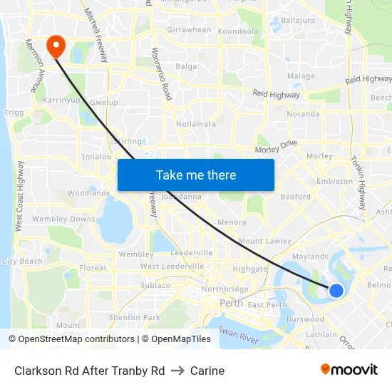 Clarkson Rd After Tranby Rd to Carine map