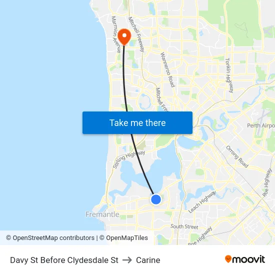 Davy St Before Clydesdale St to Carine map
