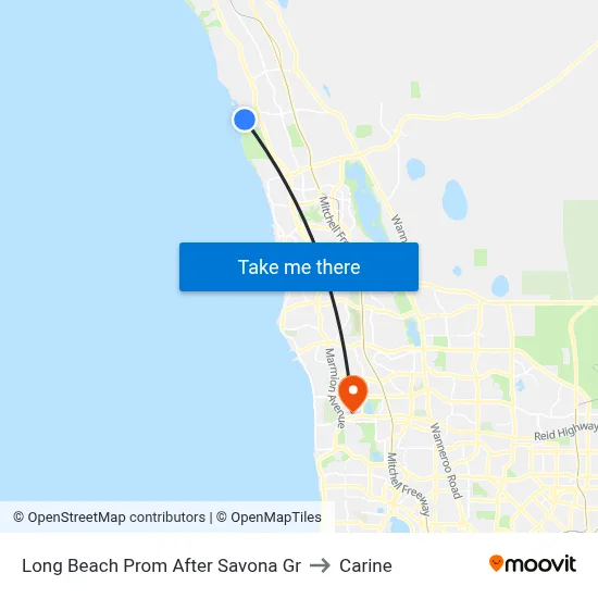 Long Beach Prom After Savona Gr to Carine map
