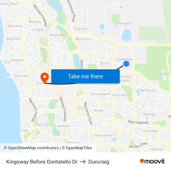 Kingsway   Before Dontatello Dr to Duncraig map