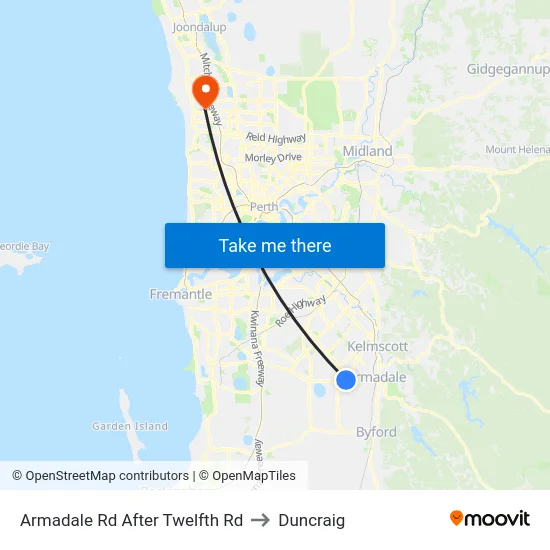 Armadale Rd After Twelfth Rd to Duncraig map