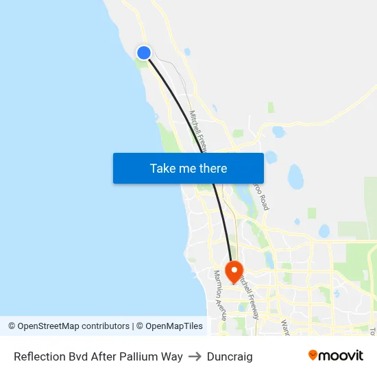 Reflection Bvd After Pallium Way to Duncraig map