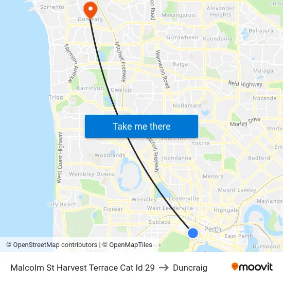 Malcolm St Harvest Terrace Cat Id 29 to Duncraig map