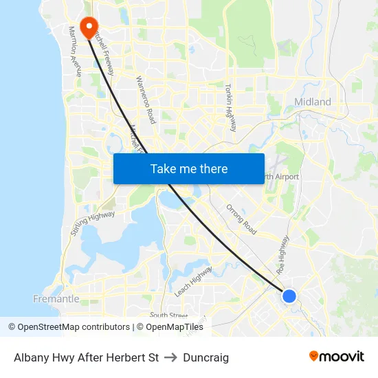 Albany Hwy After Herbert St to Duncraig map