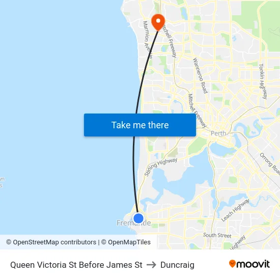 Queen Victoria St Before James St to Duncraig map