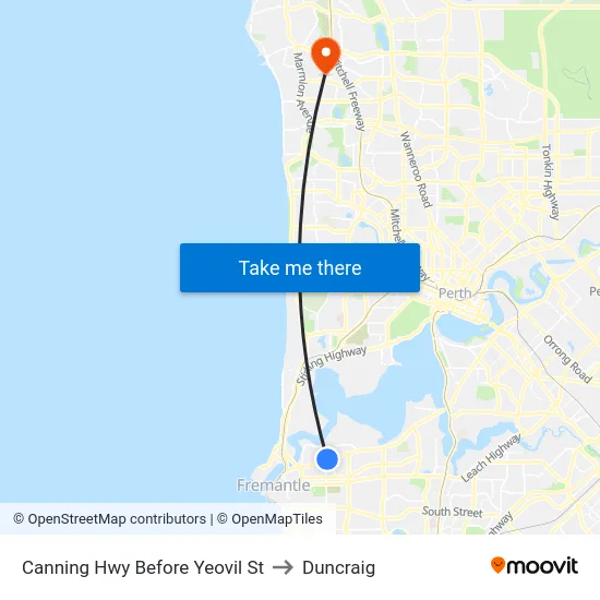 Canning Hwy Before Yeovil St to Duncraig map