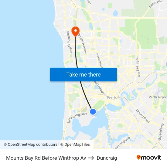 Mounts Bay Rd Before Winthrop Av to Duncraig map
