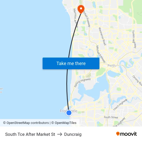 South Tce After Market St to Duncraig map