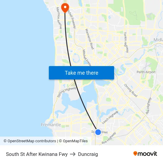 South St After Kwinana Fwy to Duncraig map