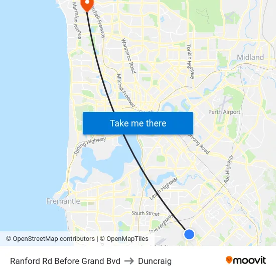 Ranford Rd Before Grand Bvd to Duncraig map