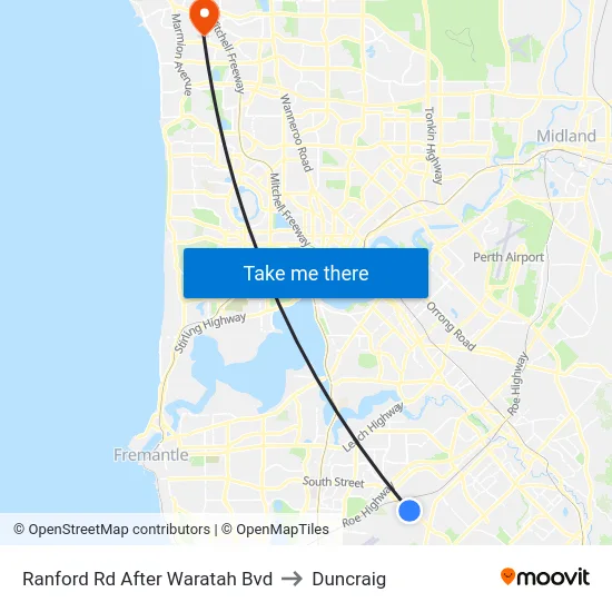 Ranford Rd After Waratah Bvd to Duncraig map