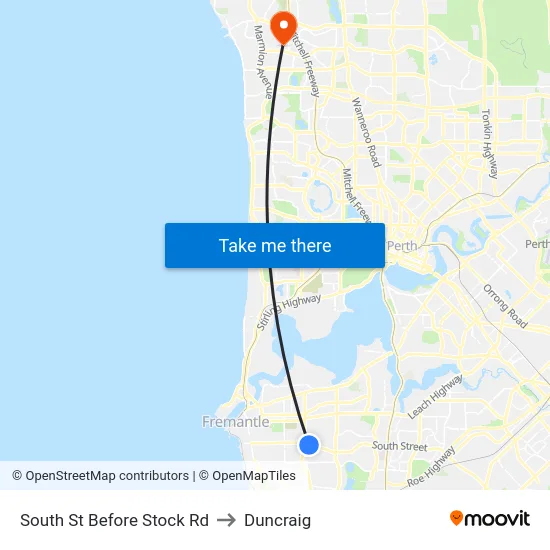 South St Before Stock Rd to Duncraig map