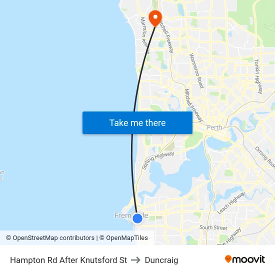 Hampton Rd After Knutsford St to Duncraig map