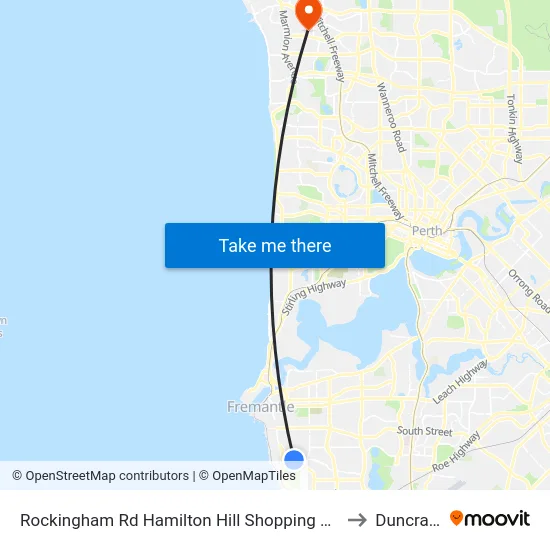 Rockingham Rd Hamilton Hill Shopping Ctr to Duncraig map