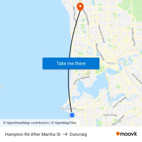 Hampton Rd After Martha St to Duncraig map