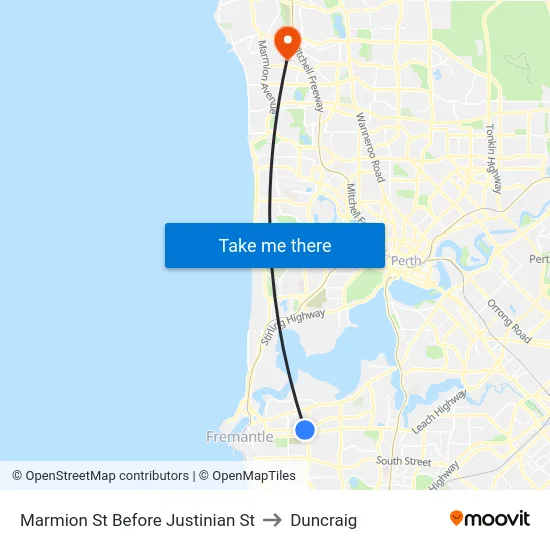 Marmion St Before Justinian St to Duncraig map