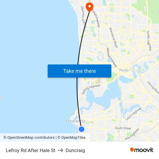 Lefroy Rd After Hale St to Duncraig map