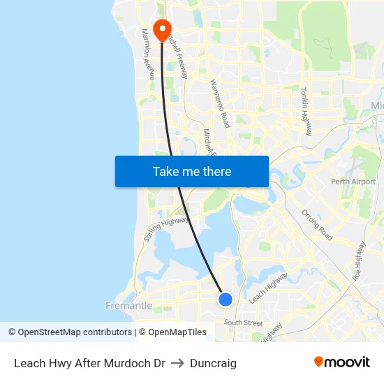 Leach Hwy After Murdoch Dr to Duncraig map