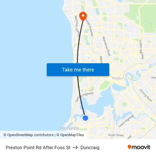 Preston Point Rd After Foss St to Duncraig map