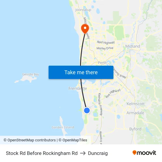Stock Rd Before Rockingham Rd to Duncraig map