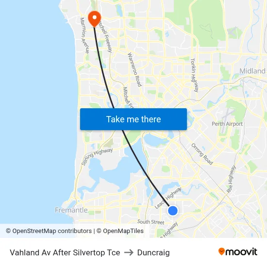 Vahland Av After Silvertop Tce to Duncraig map