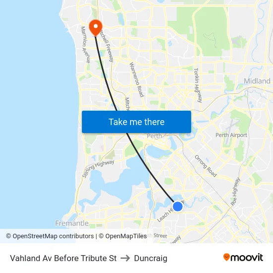 Vahland Av Before Tribute St to Duncraig map